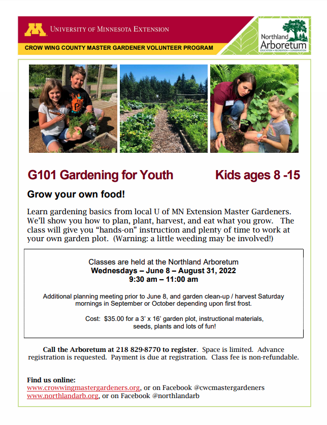 Gardening For Youth - Crow Wing County Master Gardners